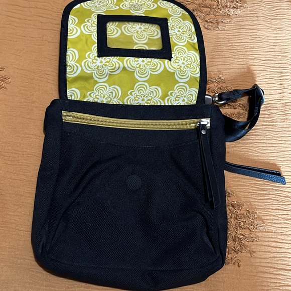 Haiku Black and Yellow Crossbody Bag with Floral Pattern - Picture 4 of 10